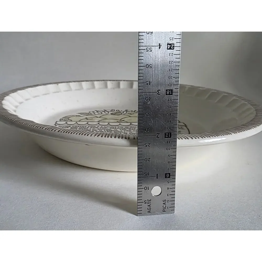 Vintage Royal China by Jeannette Apple Pie Recipe Ceramic Pie Plate 11 in